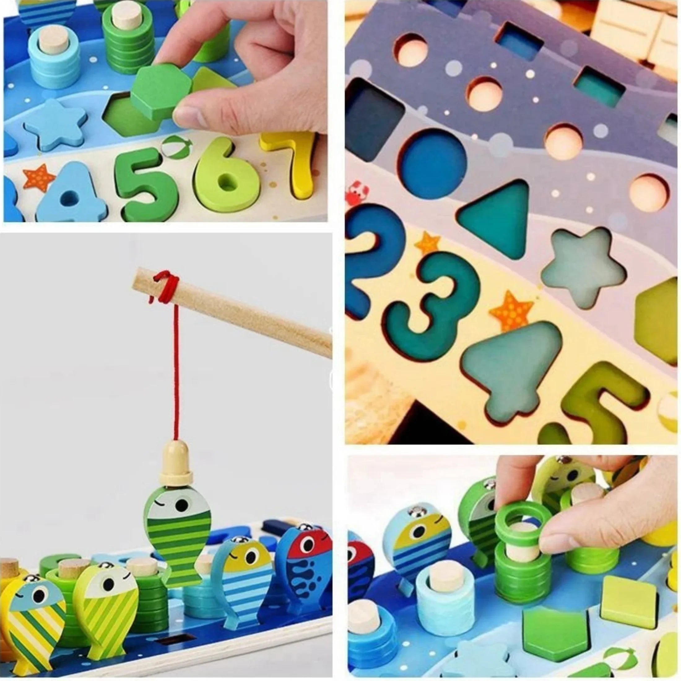 Montessori Counting & Fishing Puzzle Set